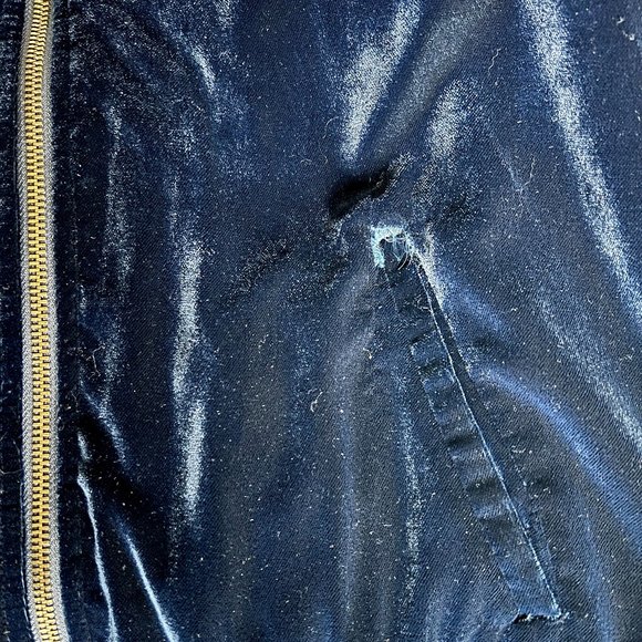 Tommy Hilfiger Blue Velvet Bomber Jacket - Picture 6 of 6